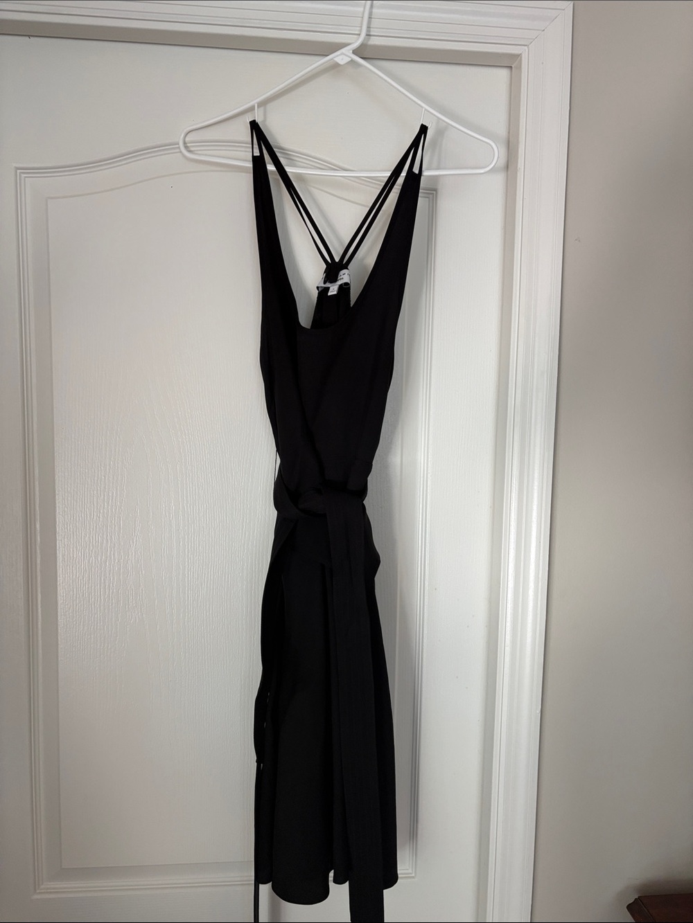 Derek Lam Black Backless Strappy Mini Dress with Waist Tie
